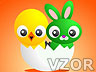 Zajíc a kuře ve skořápce, Zvířátka - Roztomilé na mobil - Ikonka